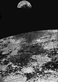 Zond-6 Photo of Earth and Moon